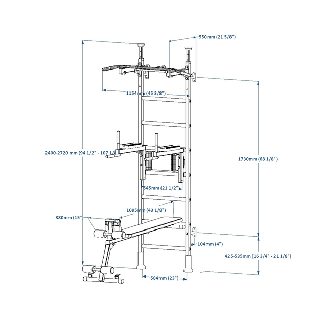 BenchK wall bar system 523W