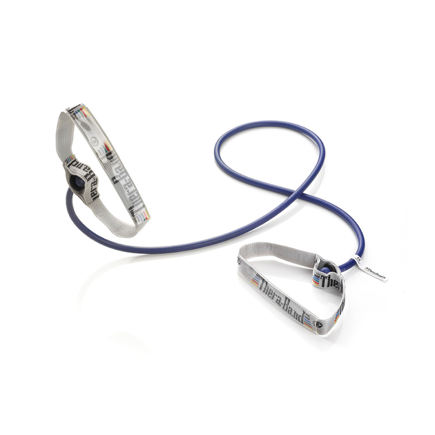 TheraBand Bodytrainer Tubing 1,40 m - con maniglie flessibili - blu (extra forte)