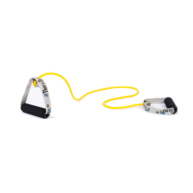 TheraBand Bodytrainer Tubing 1.40m - avec poignées en mousse jaune (fin)