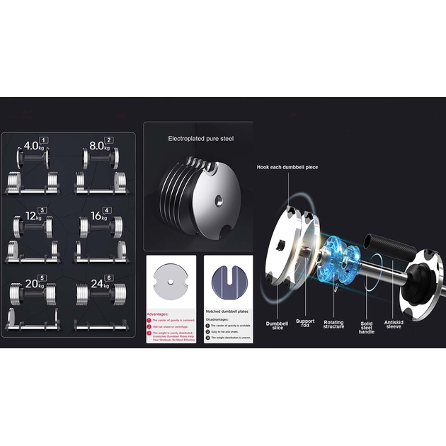 Manubrio regolabile Fitagon 4-24 kg