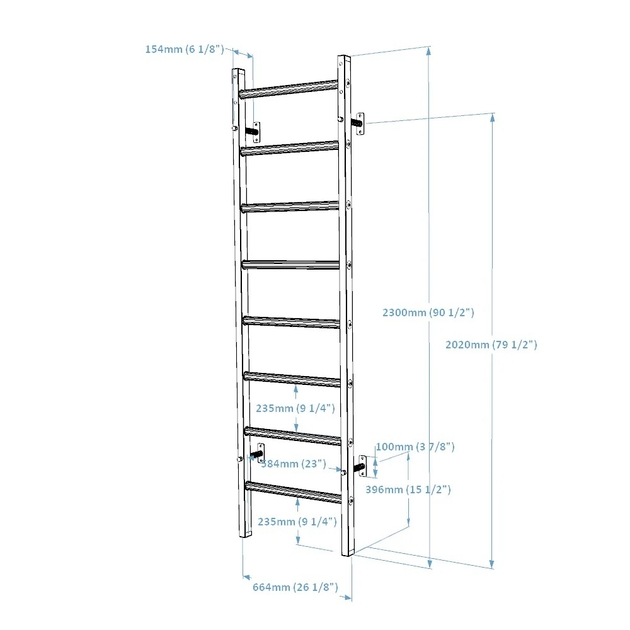 Barre a muro BenchK Sistema 200B