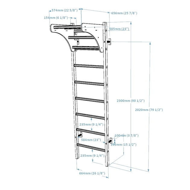 Barre a muro BenchK Sistema 211B