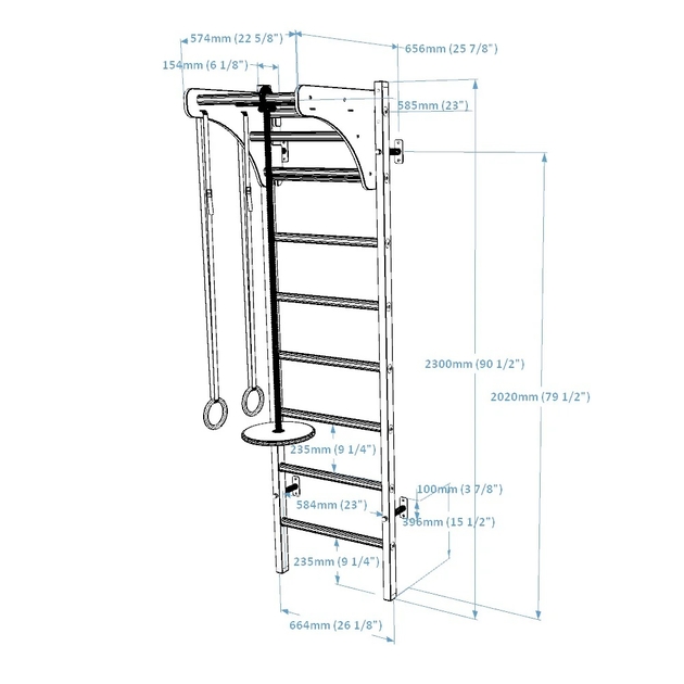 BenchK wall bars system 211W+A204