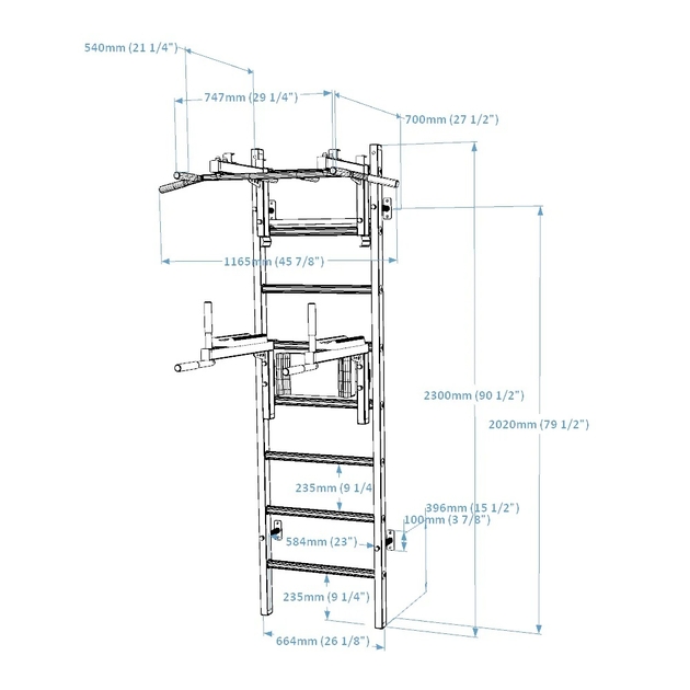 Barre a muro BenchK Sistema 232B