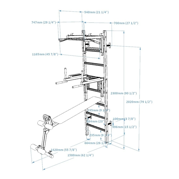 Barre a muro BenchK Sistema 233B