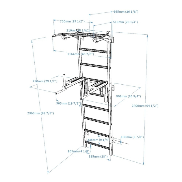 Barre a muro BenchK Sistema 722B