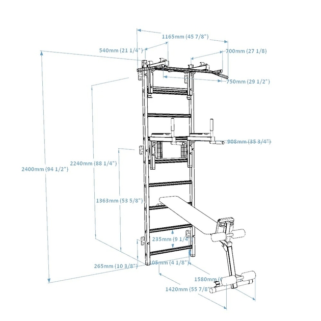 BenchK Sistema di barre a parete 733B