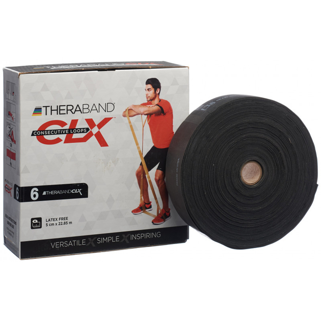 TheraBand CLX22 mètre - noir (spécialement résistant)