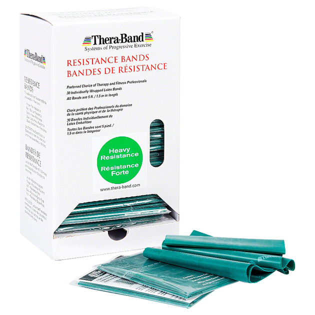 TheraBand Dispenser Box - 30pcs x 1.50m - green (strong)