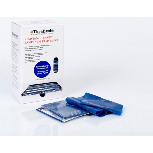 TheraBand Dispenser Box - 30Stk. x 1.50m - blau (extrastark)