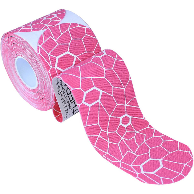 TheraBand Kinesiology Tape - Precut Roll - (Pink/ White)