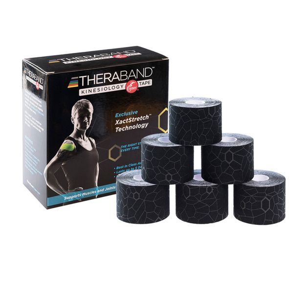 TheraBand Kinesiology Tape - Rollen Set  5m x 5cm (6 St.) - (Black/ Black)